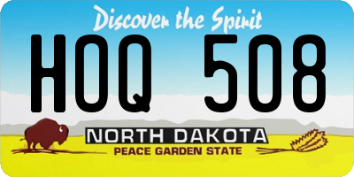 ND license plate HOQ508