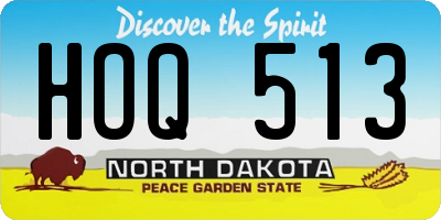 ND license plate HOQ513