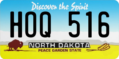 ND license plate HOQ516