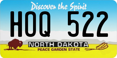 ND license plate HOQ522