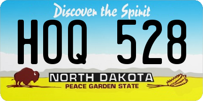 ND license plate HOQ528