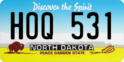 ND license plate HOQ531
