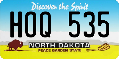 ND license plate HOQ535