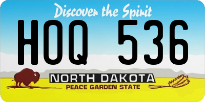 ND license plate HOQ536