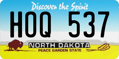 ND license plate HOQ537