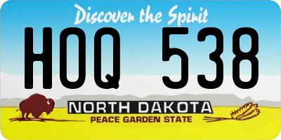ND license plate HOQ538
