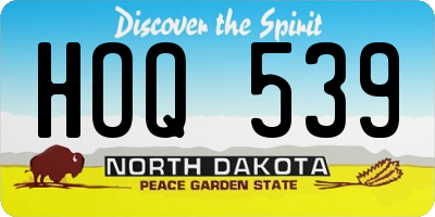 ND license plate HOQ539