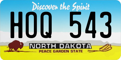 ND license plate HOQ543