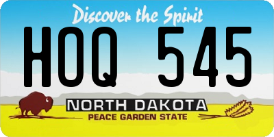 ND license plate HOQ545