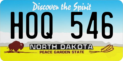 ND license plate HOQ546