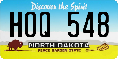 ND license plate HOQ548