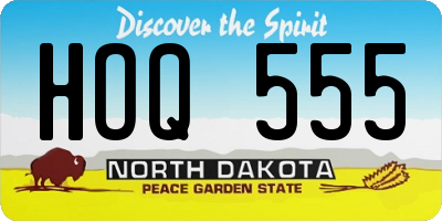 ND license plate HOQ555