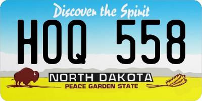 ND license plate HOQ558