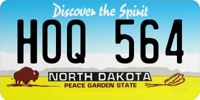 ND license plate HOQ564