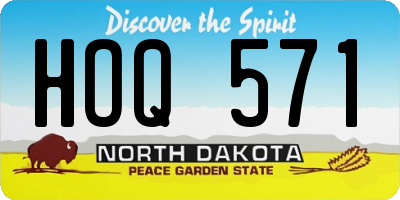 ND license plate HOQ571