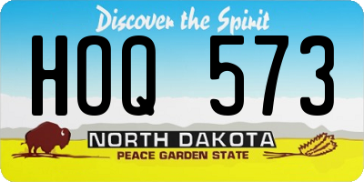 ND license plate HOQ573