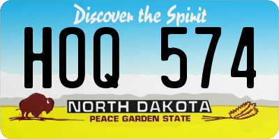 ND license plate HOQ574