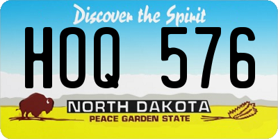 ND license plate HOQ576