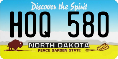 ND license plate HOQ580