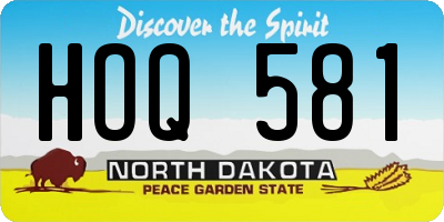 ND license plate HOQ581