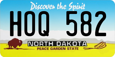 ND license plate HOQ582