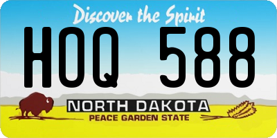 ND license plate HOQ588
