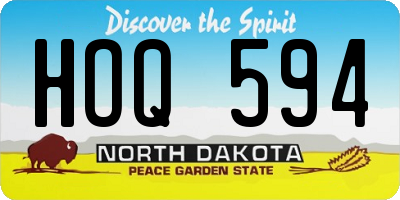 ND license plate HOQ594