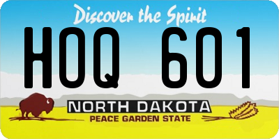 ND license plate HOQ601
