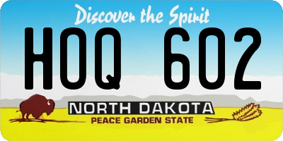 ND license plate HOQ602
