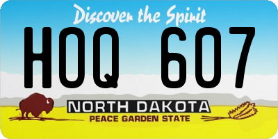 ND license plate HOQ607