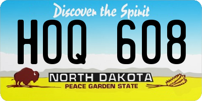 ND license plate HOQ608