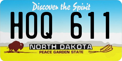 ND license plate HOQ611