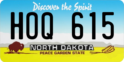 ND license plate HOQ615