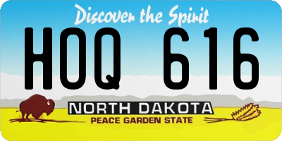 ND license plate HOQ616