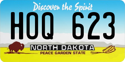 ND license plate HOQ623