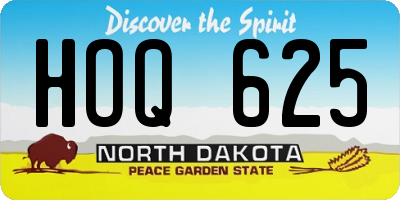 ND license plate HOQ625