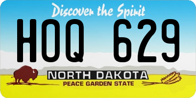ND license plate HOQ629