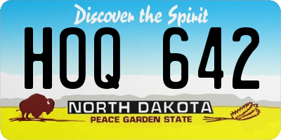 ND license plate HOQ642