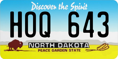 ND license plate HOQ643