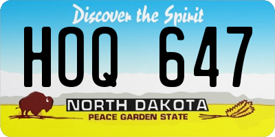 ND license plate HOQ647