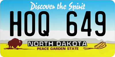 ND license plate HOQ649