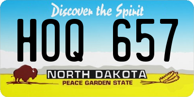 ND license plate HOQ657