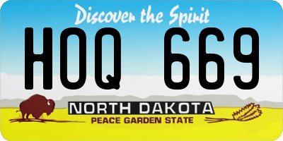 ND license plate HOQ669
