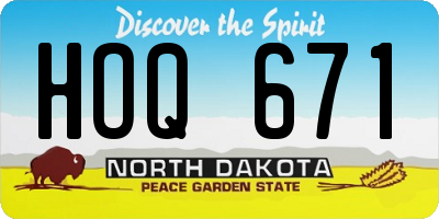 ND license plate HOQ671