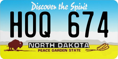 ND license plate HOQ674