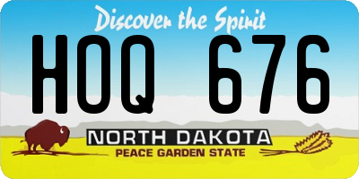 ND license plate HOQ676