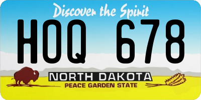 ND license plate HOQ678