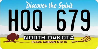 ND license plate HOQ679