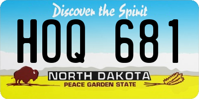 ND license plate HOQ681