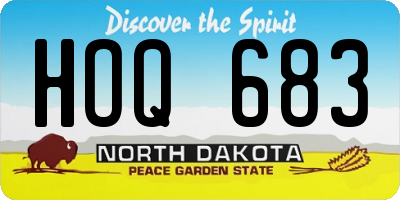 ND license plate HOQ683